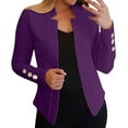 thumbnail image 4 of Baberdicy Women's Slim Fit Blazer, Business Casual Long Sleeve Open Front Jacket , Tailored Business Blazer, Open-Front Suit Jacket, Office Layer Purple L, 4 of 5