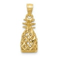 thumbnail image 1 of 14k Yellow Gold Diamond-cut 3D Pineapple Pendant, 1 of 4
