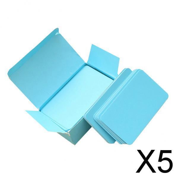 Colaxi 3-6pack Paper Blank Index Flash Cards DIY Greeting Quick Message, 90 Sheets Blue 5 Pcs