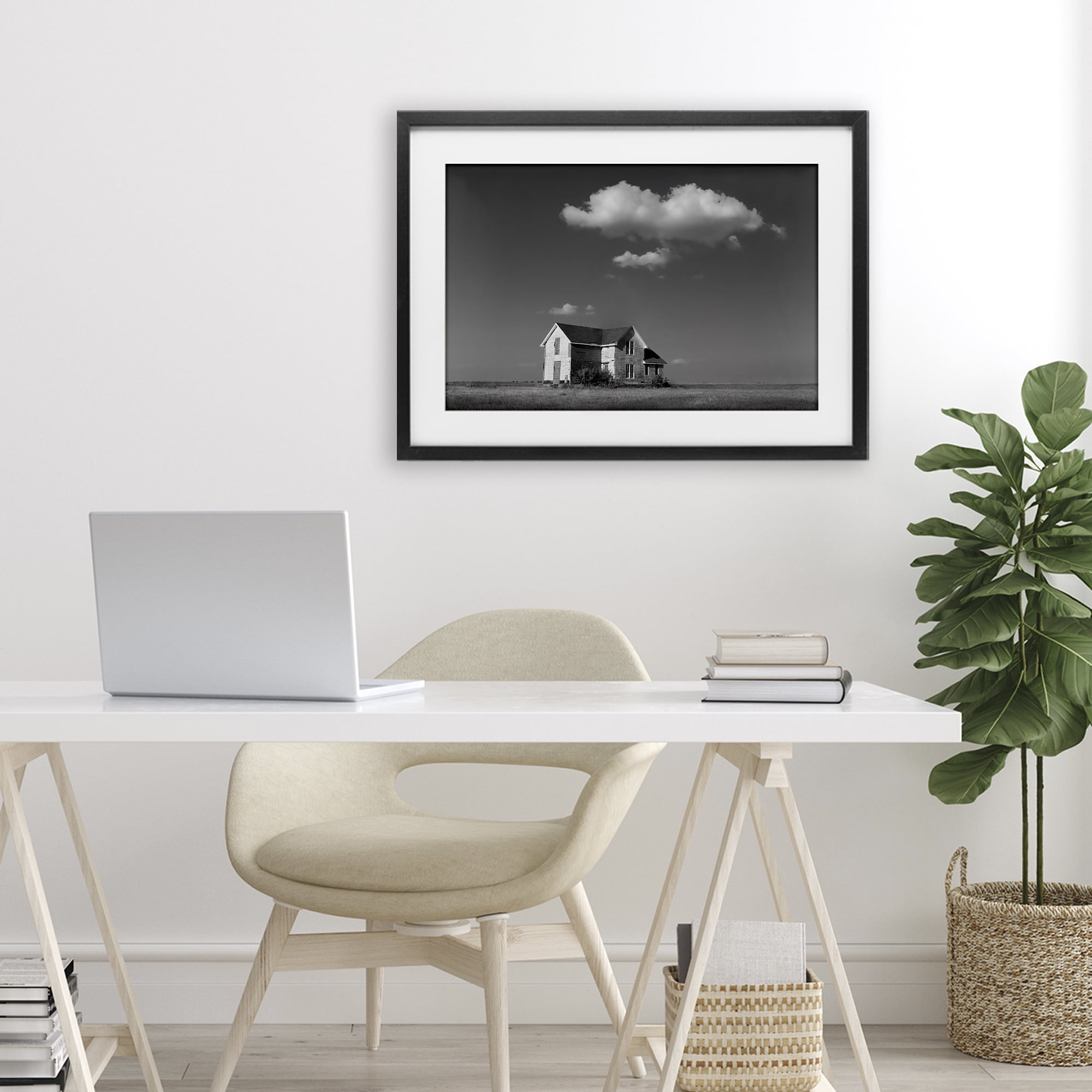 Stupell Industries Solitary Erstwhile Cottage Black Framed Print Under Glass, design by Steve Toole
