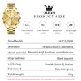 thumbnail image 6 of OLEVS Chronograph Watches for Men Business Dress Analog Quartz Gold Plated Stainless Steel Moon Phase Waterproof Luminous Date Luxury Mens Wrist Watches Reloj Para Hombre, 6 of 15
