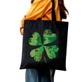 thumbnail image 5 of Leisuo Four Leaf Clover Initial Tote Bags for Women Canvas - Large Capacity Shoulder Bag 14.1x15.7in, 5 of 6