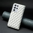 thumbnail image 5 of Elepower Wallet Case for Samsung Galaxy S21 Ultra 6.8", PU Leather Case Design Lines Diamond Pattern, Full Protection [Flip Cover & Magnetic Clasp & Kickstand] Fashion Case for Girls & Women, White, 5 of 9