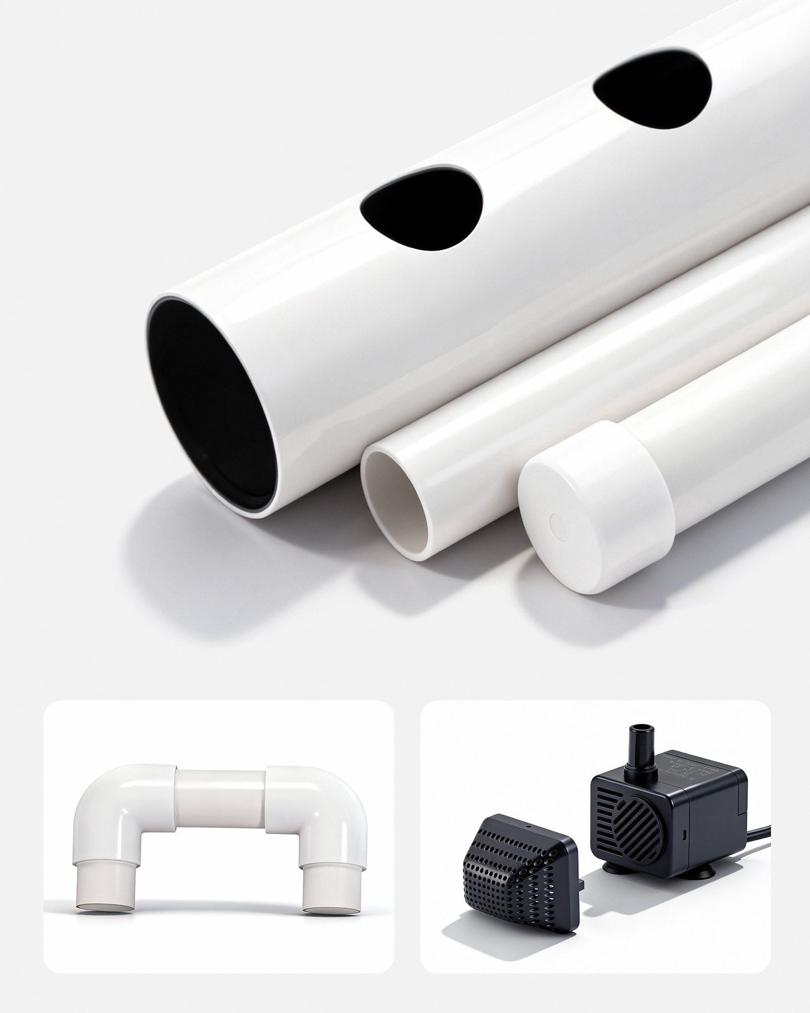 Hydroponics Growing System Kit, 3-Tier 108 Sites UPVC Pipe Hydroponic Grow Kit