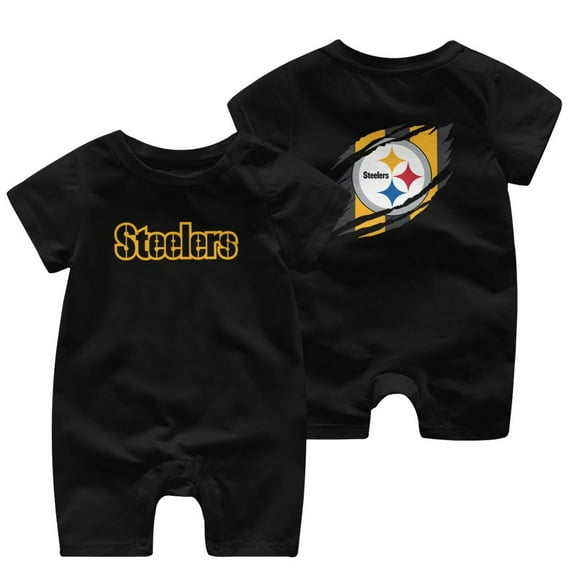 Pittsburgh Team Cotton Bodysuit American Football Fan Newborn Baby Short Sleeve Jumpsuit One Piece Toddler Boys & Girls Outfits Round Neck Romper Bodysuit