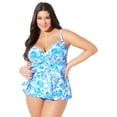 thumbnail image 5 of Swimsuits For All Women's Plus Size Bra Sized Faux Flyaway Underwire Tankini Top 44    Dd Light Floral, 5 of 5
