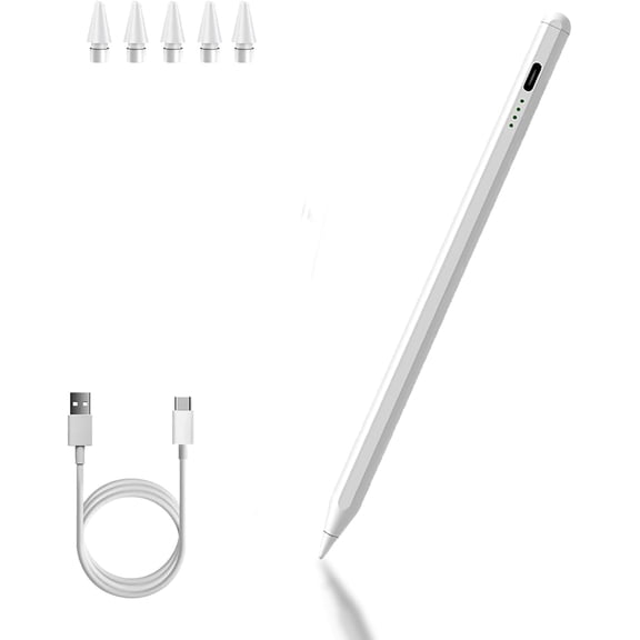 Stylus Pen for Samsung Galaxy Tab A9 Universal Tablet Pens for iOS/Android/Windows Stylists Pen, Fast Charge, Magnetic (White)