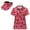 Colorful Retro Floral, variant on Garronmavis Women's Golf Shirt and Sun Visor Hat Set Music Note Piano Keyboard Short Sleeve Collared Golf Tank Shirt Adjustable UV-Protective Sun Visor Moisture Wicking Breathable Fabric for Running