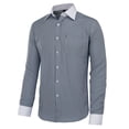 thumbnail image 2 of AZoiNM Men's French Cuff Dress Shirt Slim Fit Long Sleeve Business Casual Polyester, 2 of 10