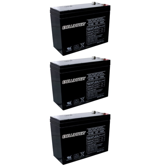 NEW 3pc 12V 10Ah SLA Battery EB12100-S F2 for D5719, UB12100-S