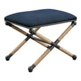 thumbnail image 1 of Uttermost Firth Petit Banc en Tissu et Métal Fer Bleu Marine Texturé, 1 of 7
