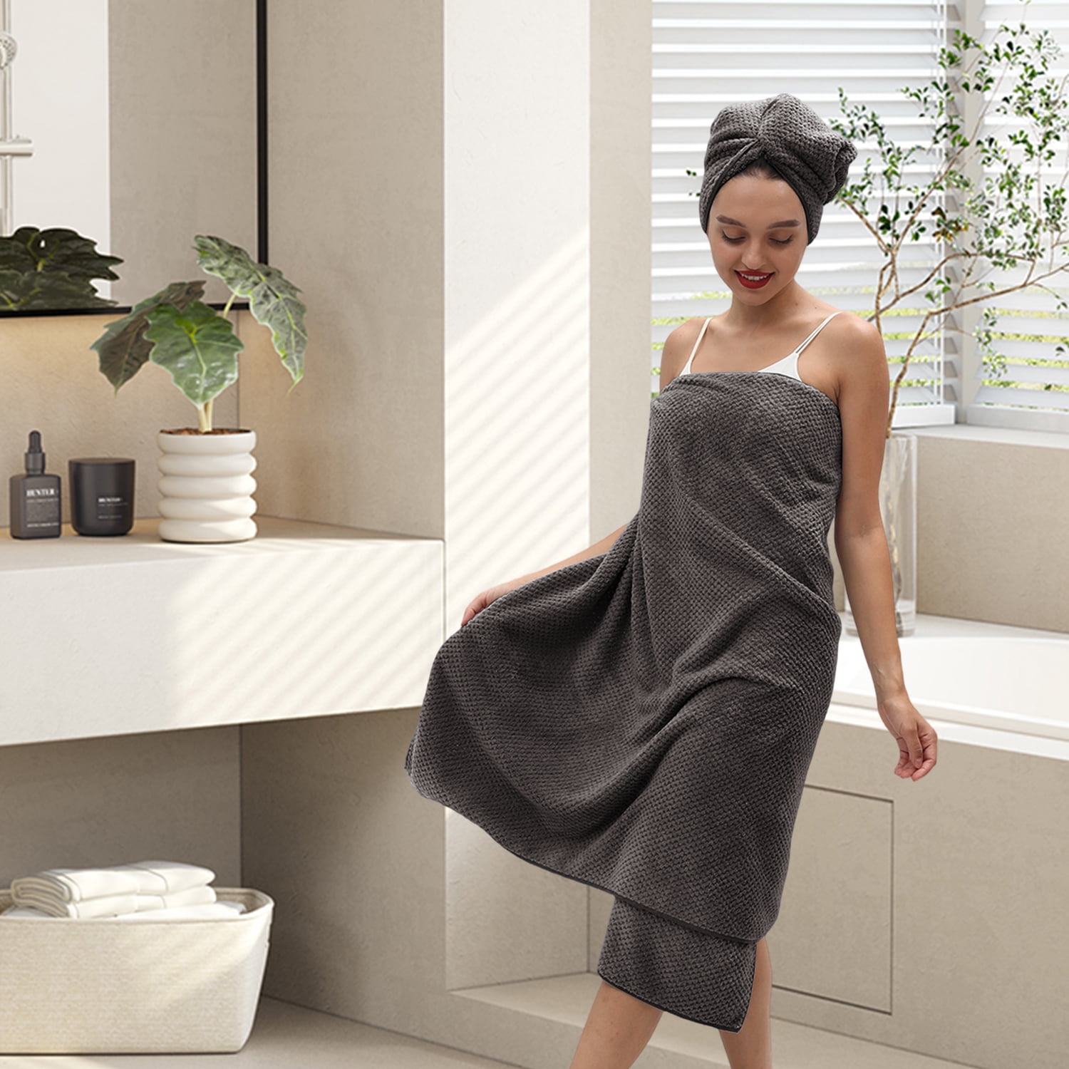 Green Essen 4 Pack Bath Towels Extra Large 35"x 70"Highly Absorbent Quick Dry Large Bath Towels Oversized Microfiber Bath Sheets Soft Bulk Towels for Bathroom Kitchen Spa Hotel Gym Pet(Brown)