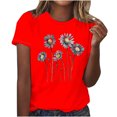 thumbnail image 1 of FAIWAD Hauts d'Été à Motif Floral pour Femmes, Col Rond Décontracté, T-Shirt à Manches Courtes, Coupe Ample et Confortable, Chandail à Enfiler, 1 of 2