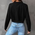 thumbnail image 2 of Gibobby Sudadera oversize mujer Sudadera de forro polar de manga larga para mujer(Negro,CH), 2 of 5