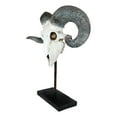 thumbnail image 4 of Realistic Bighorn Sheep Ram Head Skull Rustic Sculpture On Pole Stand 18"H, 4 of 6