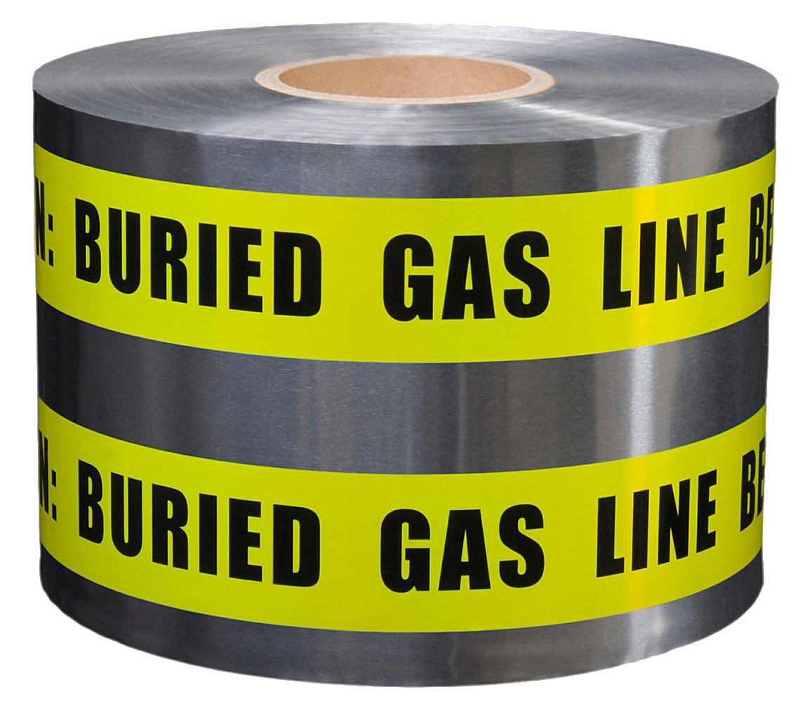 Merco Detectable Underground Tape BURIED GAS LINE 6in x 1000ft YELLOW