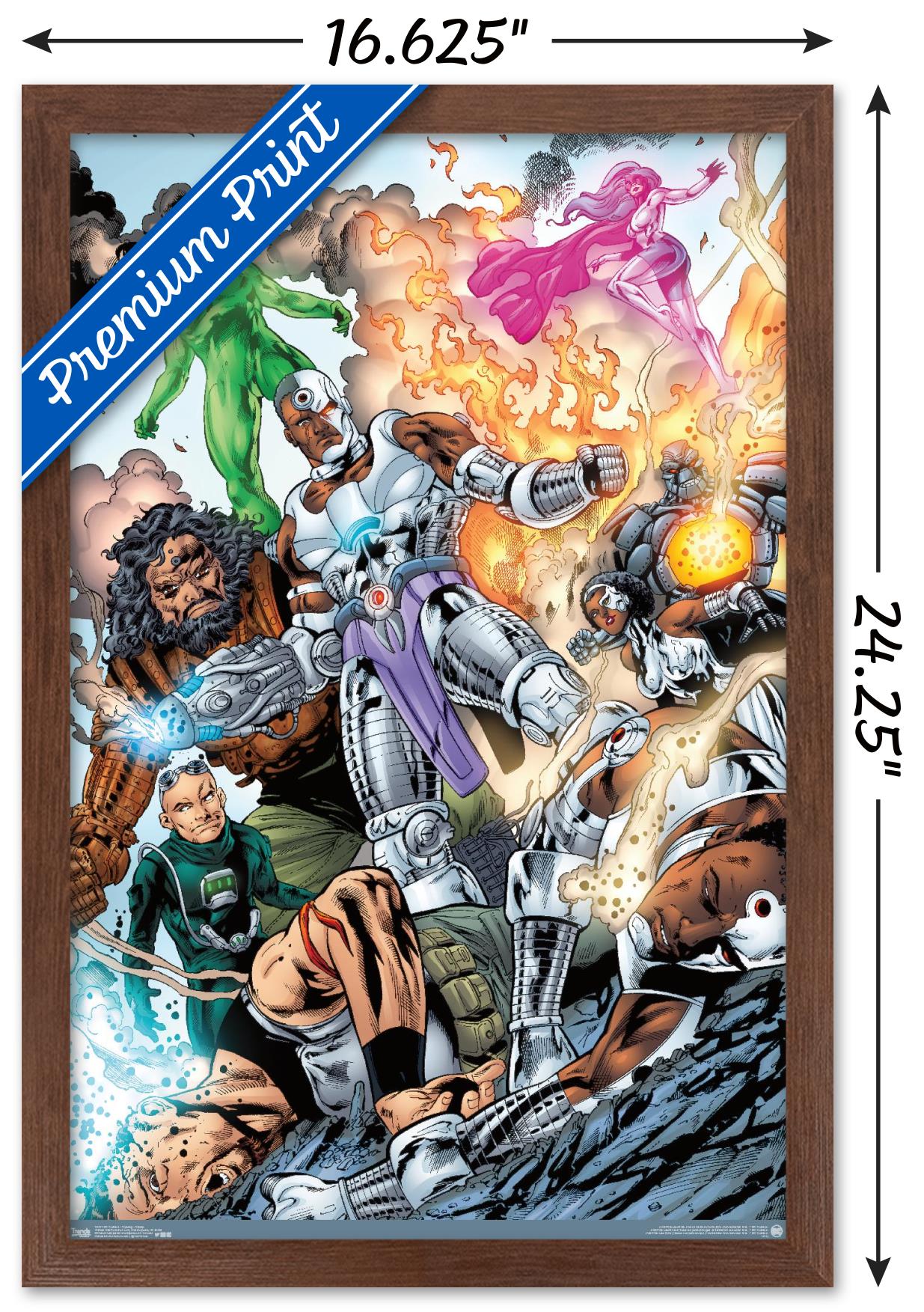 DC Comics - Cyborg - Group Wall Poster, 14.725" x 22.375", Framed