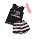 thumbnail image 3 of Qarigey luethbiezx EE. UU., 3 uds., camiseta de verano para niño pequeño y niña, conjunto de ropa corta, novedad conjuntos de ropa Negro 90cm, 3 of 6