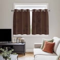 thumbnail image 4 of Brown Flowers Kitchen Curtains Window Panels, Japanese Abstract Floral Plants Simple Art Insulated Window Treatment Curtain, Grommet Curtains for Bedroom/Living Room/Bathroom, 2 Piece 52"Wx45"L, 4 of 8