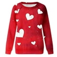 thumbnail image 5 of Workout Tops for Women Viikei Womens Sweatshirts Plus Size,Women's Fall and Winter Valentine's Day Print Casual Long Sleeved Round Neck Hooded Sweatshirt Tops Blouse Red L, 5 of 5