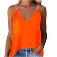 thumbnail image 2 of ICHUANYI Clearance Women's Summer Casual Sleeveless Blouse V Neck Tops T-Shirt Vest For Women(Orange, L) ICHUANYI WER2023081004717, 2 of 5