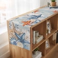 thumbnail image 6 of Table Runners 90 Inches Long Dress Scarves, Orange Blue Starfish Coastal Farmhouse Coffee/Dining/Kitchen Table Runner for Living Room, Summer Beach Eucalyptus Vintage 13x90 Inch, 6 of 9