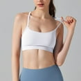 thumbnail image 2 of AKOEE Spandex Sport Bra Women Padded Racerback Low Impact Spaghetti Thin Strap Workout Yoga Comfort Bra (XL, White), 2 of 5