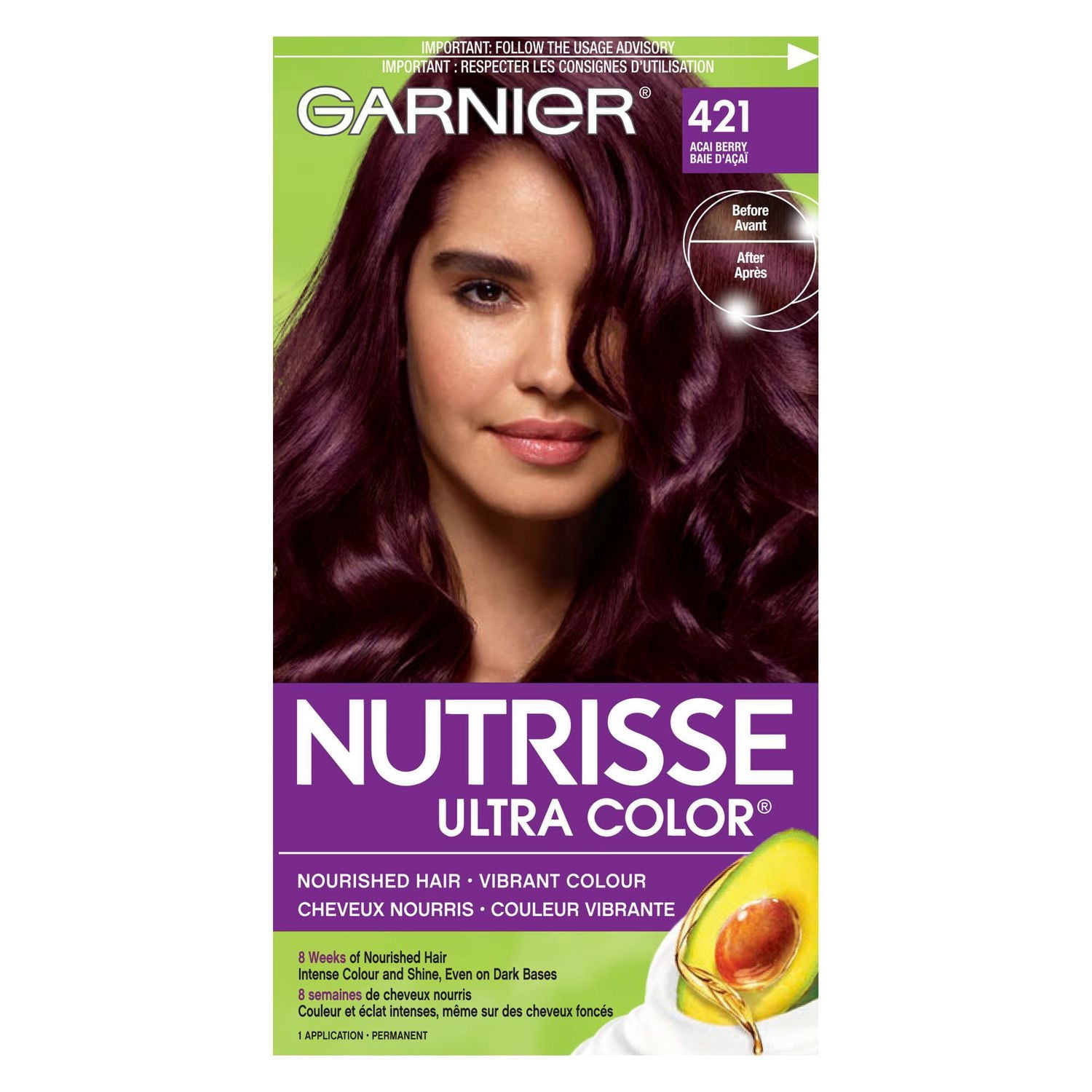 Garnier Nutrisse Ultra Color Permanent Hair Dye, Vibrant  Long-Lasting Colour, 1 unit