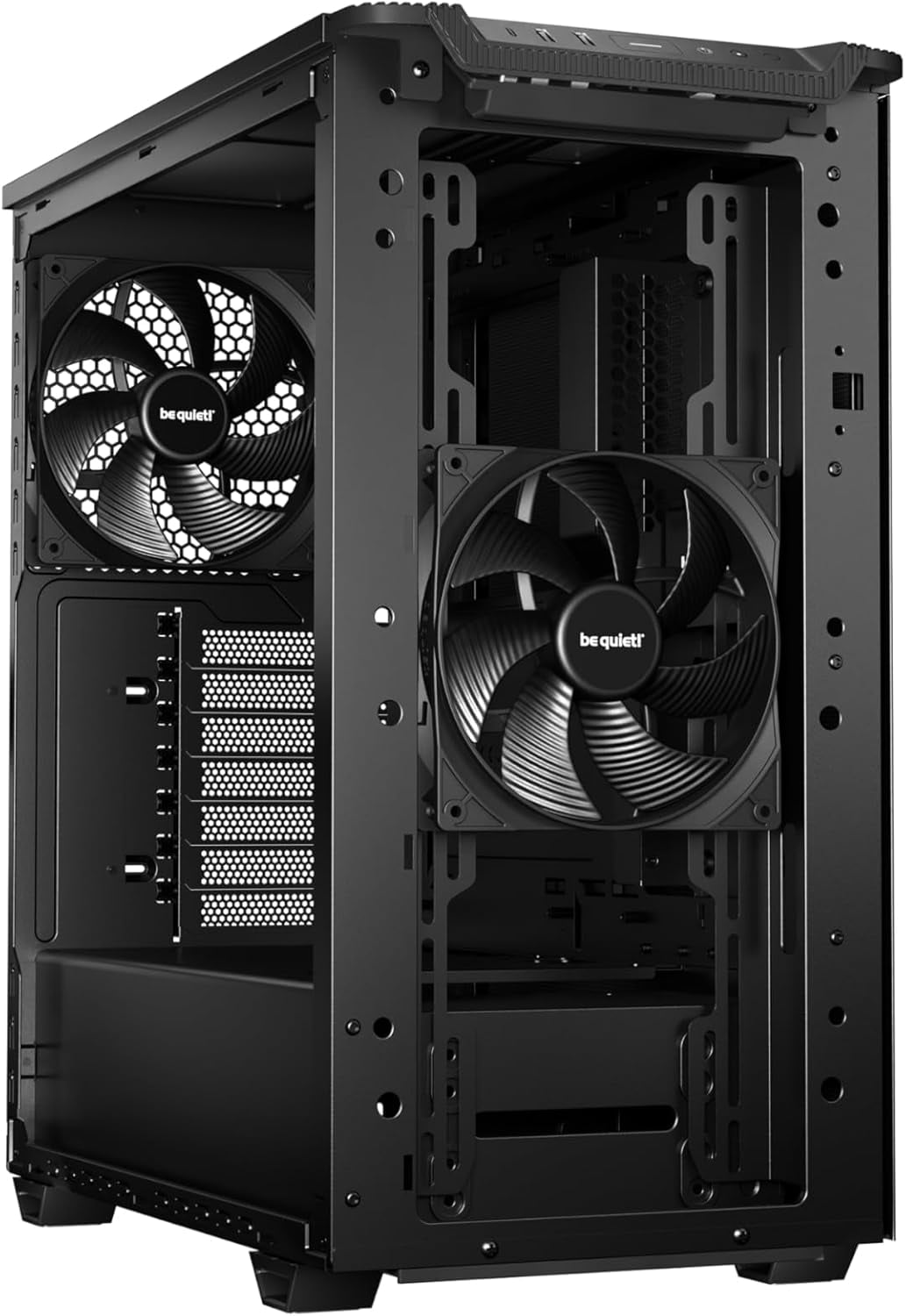 Pure Base 501 Black ATX Case | 2 Preinstalled Pure Wings 3 140mm PWM Fans | Optimized Air Pressure | Compact PC Case | Vertical GPU Installation | USB 3.2 Gen. 2 Type C | BG073
