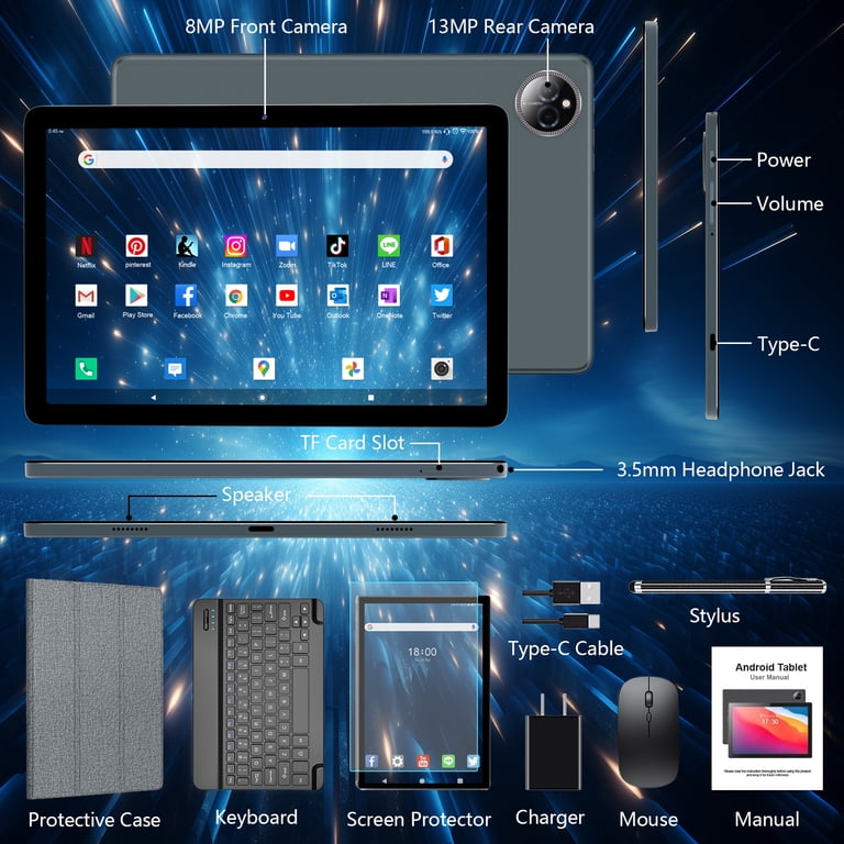 Android Tablet, 10.1 Inch Android Tablet with 14GB RAM+128GB ROM+