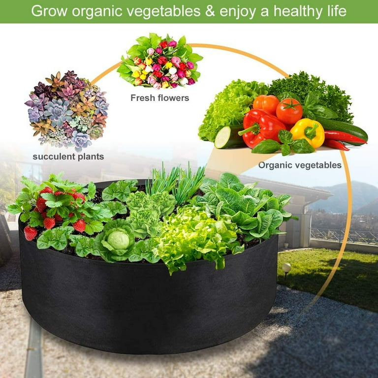 Rectangle Grow Bags with Handles for Vegetables, Fabric Planter (23.6 x  11.8 in, 3 Pack) 