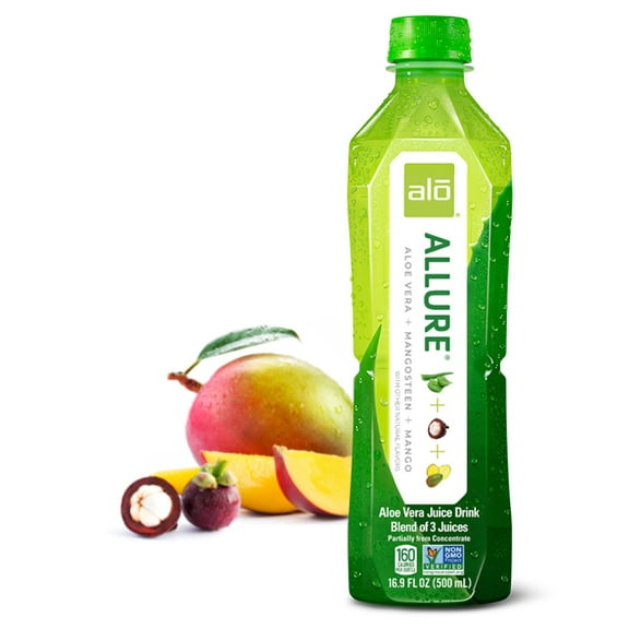 Pack of 12, Alo Aloe Vera Juice Drink, Mangosteen   Mango, 16.9 fl oz