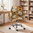 thumbnail image 2 of Xoenoiee Sunflower Daisy Print Modern Stretch Curved Back Dining Chair Covers with Armrest, Office Desk Chair Covers Accent Dining Room Chairs Covers Slipcovers with Arms, Swivel Armchair Protector, 2 of 7