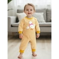 thumbnail image 5 of Miaouyo Infant Baby Boy Girl Fall Romper 0 3 6 12 18 Months Stripe Duck Embroidery Long Sleeve Round Neck Full Length Jumpsuit, 5 of 9