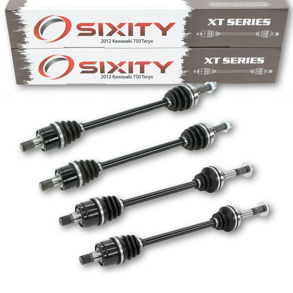 4 pc Sixity XT Front Rear Left Right Axle compatible with Kawasaki Teryx 750 2012 - KRF750RCS LE 4X4