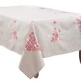 thumbnail image 1 of Fennco Styles Embroidered Peppermint Holiday Tablecloth 65" W x 140" L - Silver Festive Table Cover for Christmas, Family Gathering, Banquets and Special Events, 1 of 3