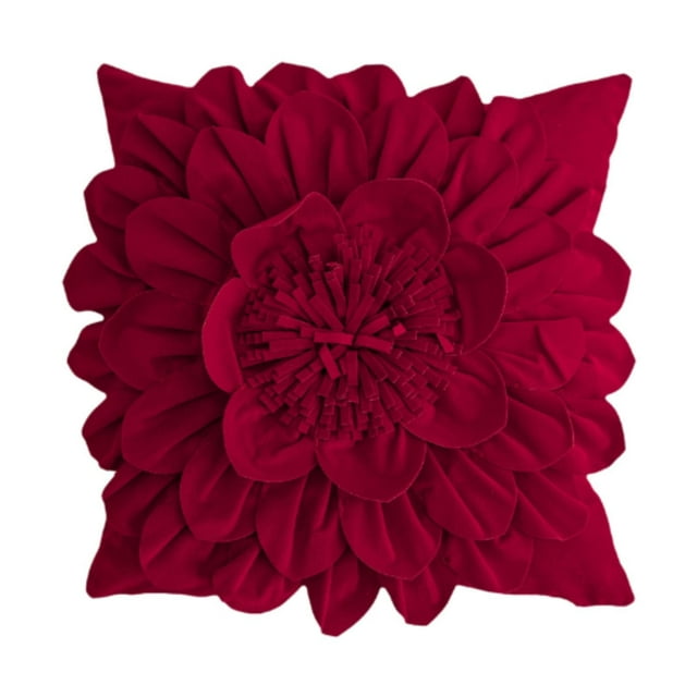 Funda de almohada con diseño de flores en 3D, funda de almohada navideña, funda de almohada de flores suaves de estilo lujoso para decoración, hogar