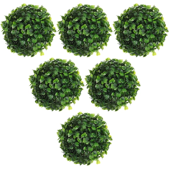 OULII 6Pcs Outdoor Topiary Ball Art Flower Arrangement for Garden Decoration Green