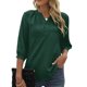 thumbnail image 1 of Tops de punto suizo,Blusas de manga con cuello en V de verano para mujer Blusa suelta para mujer Valor excepcional, 1 of 5