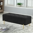 thumbnail image 4 of Andeworld Ottoman with Storage Bench, Modern Velvet Upholstered Rectangular Tufted Footstool Bench, Large Storage Bench for Bedroom,Living Room,Entryway (Black), 4 of 5