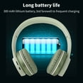 thumbnail image 5 of Wireless Headphones, Bluetooth 5.1 HIFI Sound Over-Ear Headphones, Noise Cancelling Microphone 40mm Driver Long Battery Life Comfortable Earmuffs, Green, 5 of 6