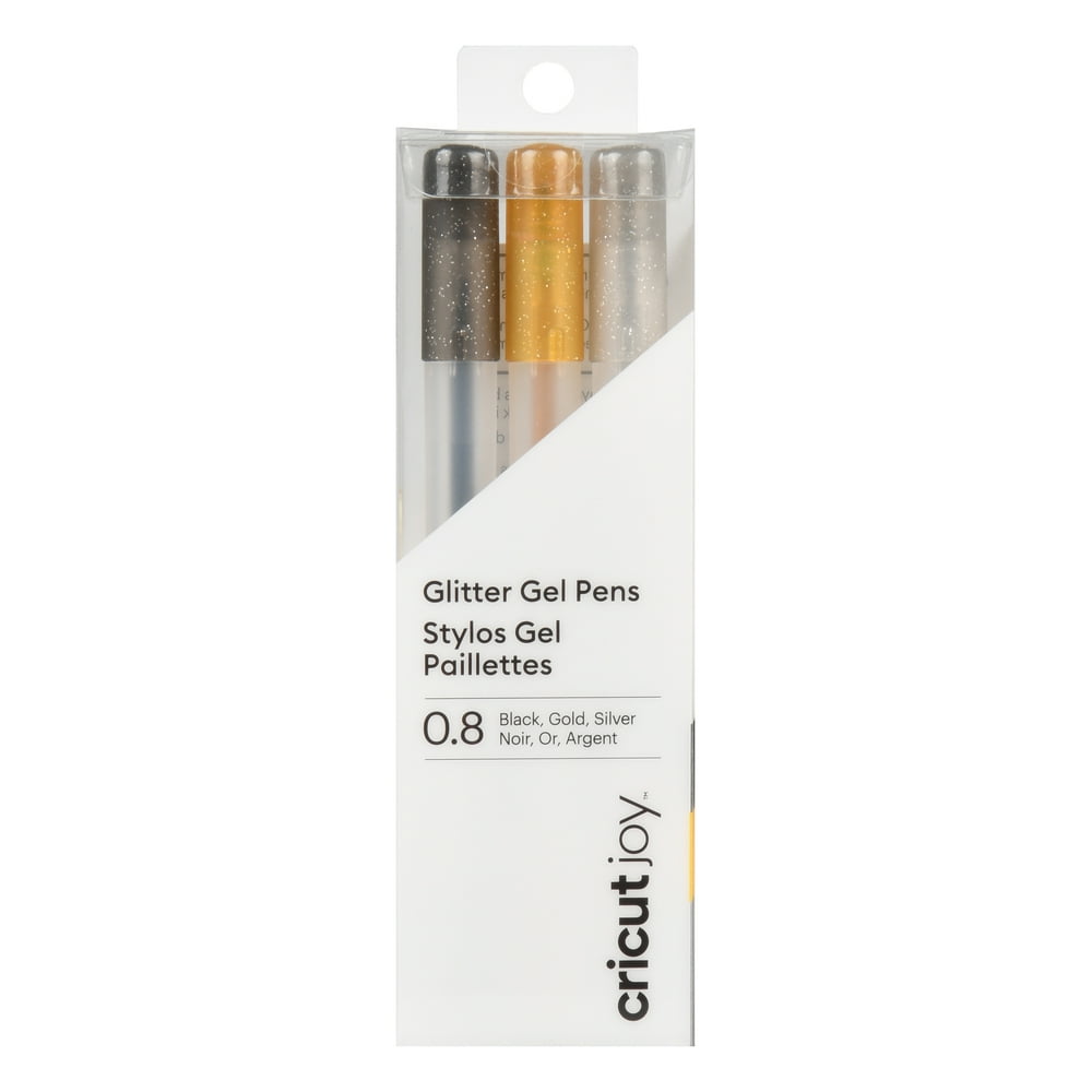 Cricut Joy Glitter Gel Pens, 0.8 mm (3) Black, Gold, Silver Walmart