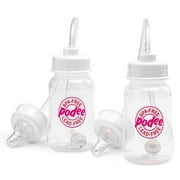 Hands-Free Baby Bottle - Anti-Colic Self Feeding System 4 oz (2 Pack - Podee Pink)