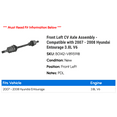 thumbnail image 2 of Front Left CV Axle Assembly - Compatible with 2007 - 2008 Hyundai Entourage 3.8L V6, 2 of 2
