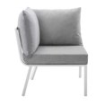 thumbnail image 4 of Modway Riverside Outdoor Patio Aluminum Corner Chair in White Gray, 4 of 6