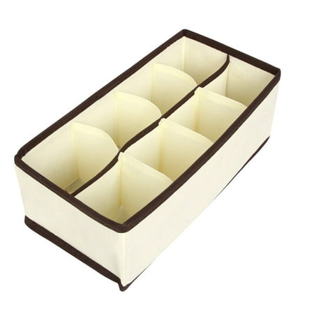 Drawer Underwear Organizer Closet Drawer Bra Non\-woven Cloth Storage Holder Box Storage Bag Beige 8 grid
