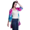 thumbnail image 3 of Moomaya Cardigan Court Imprimé en Georgette de Viscose à Manches Longues pour Femmes, 3 of 5