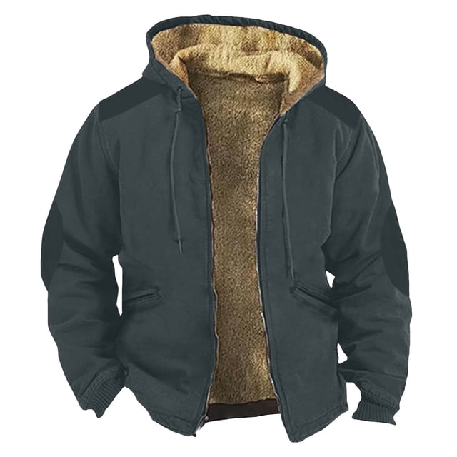 Chaquetas cargo amousa para hombre con forro polar sherpa, abrigo militar informal de invierno grueso y cálido