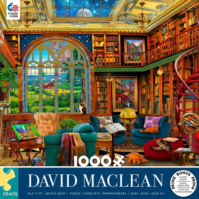 Rompecabezas Ceaco David Maclean Country Library 1000 piezas