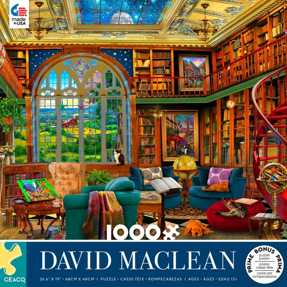 Rompecabezas Ceaco David Maclean Country Library 1000 piezas